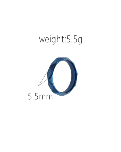 Smooth Blue Rhombus Stainless Steel Men's Ring 