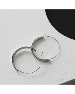 Steel Color Fashion Casual Large Geometric Simple Smooth Splicing Plated 18K Gold Stainless Steel Earrings