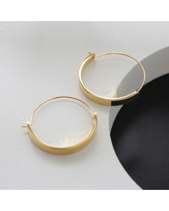 Gold Color Fashion Casual Large Geometric Simple Smooth Splicing Plated 18K Gold Stainless Steel Earrings