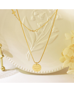 Snake Bone Chain Double Layered Gold Plated Necklace