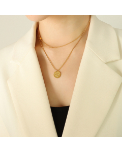 Snake Bone Chain Double Layered Titanium Steel Necklace