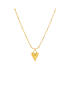 Wholesale Fine Jewelry Set Fashion Sweet Stainless Steel Bead Chain Solid Love Pendant Necklace