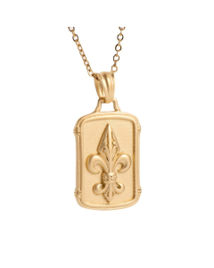 Spearhead Embossed Pendant On a Stainless Steel Necklace-CA7810025