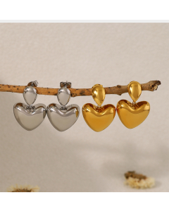 Wholesale Stainless Steel Earrings Love Oval Splicing Earrings