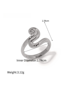 Popular 18K Gold Plated Geometric Stainless Steel Ring