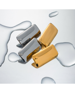 Wholesale Stainless Steel Earrings Niche Simple Retro New 18K Gold Rectangular Smooth Earrings For Women