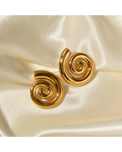 Wholesale Stainless Steel Earrings INS Style Fashion New 18K Gold Rotary Thread Pendant Earrings Women's Earrings
