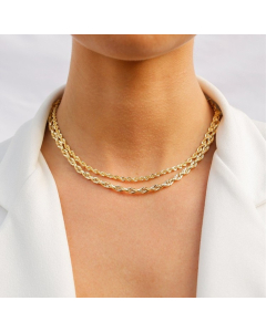 Wholesale Stainless Steel Necklace Plain 3MM 4MM Twist Chain Necklace Gold-plated DIY Combination Necklace