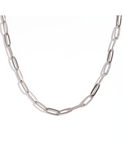 Wholesale Stainless Steel Fine Jewelry Paper Clip Chain Bracelet Necklace Waist Chain -Steel Color-06