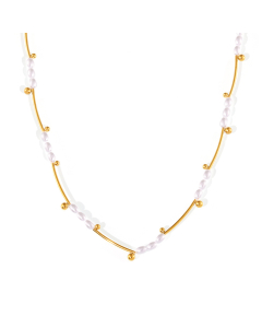 Wholesale Stainless Steel Necklace Baroque Imitation Pearl Clavicular Chain Necklace YK29089