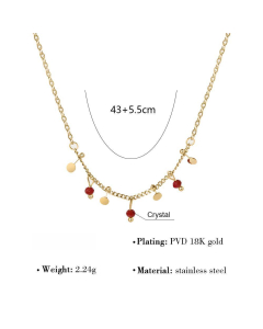 Vintage Crystal Beaded Handmade Clavicle Chain Wholesale Stainless Steel Necklace