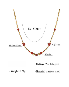 Fashion Crystal Beaded Handmade Clavicle Chain Wholesale Stainless Steel Necklace