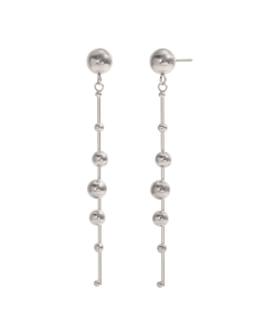 Steel Color Plated 18K Gold Popular Beads Tassel Stainless Steel Earrings 