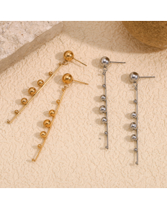 Wholesale Stainless Steel Earrings Popular Beads Tassel Earrings