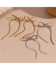 Wholesale Stainless Steel Earrings Blade Chain Bow Earrings For Women
