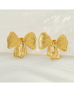 Wholesale Stainless Steel Bow Earrings Fashion Explosion Female Plated 18K Gold High Quality Earrings