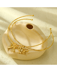 Wholesale Stainless Steel Choker Necklace Personality Light Luxury High Quality Bow Knot Necklace