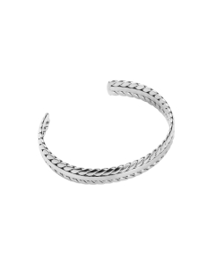 Personality Plated 18K Braided Pattern Open Stainless Steel Bracelet 