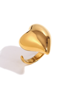 Wholesale Stainless Steel Ring Butterfly Bow Knot Zircon Inlaid Ring-Gold Color-01