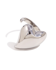 Wholesale Stainless Steel Ring Butterfly Bow Knot Zircon Inlaid Ring-Steel Color-01