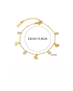 High Quality Butterfly Diamond Bracelet Pendant Stainless Steel Bracelet 