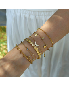 Wholesale Stainless Steel Bracelet Butterfly Moon Diamond Bracelet Multi-layer Pendant Bracelet