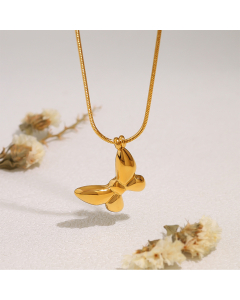 Wholesale Stainless Steel Pendant Necklace Smooth-surface Butterfly Neckalce