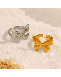 Wholesale Stainless Steel Ring Open Adjustable Butterfly Ring