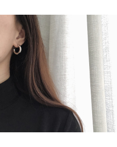 Wholesale Stainless Steel Earrings C Shaped Earrings For Women-Steel Color-02