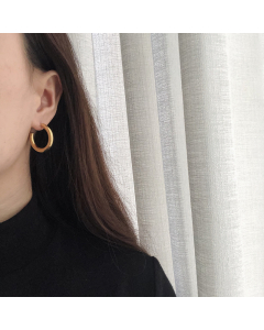 Wholesale Stainless Steel Earrings C Shaped Earrings For Women-Gold Color-01