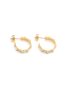 Wholesale Stainless Steel C-shaped Earrings Bamboo With Shell Earrings 