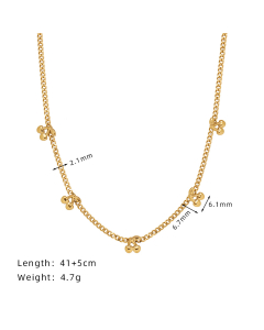 Gold Color Fruit Cherry Stainless Steel Pendant Necklace