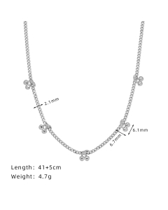 Steel Color Fruit Cherry Stainless Steel Pendant Necklace