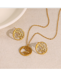 Wholesale Stainless Steel Necklace Hollow Out Tree Of Life Necklace