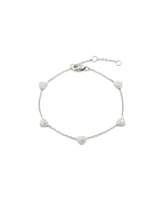 White Zircon Inlaid Love Stainless Steel Bracelet 
