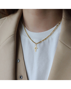 Wholesale Fine Jewelry Set Cross Plane Splicing Star Chain Bracelet Necklace-Necklace-Gold Color