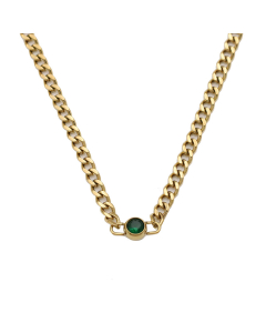 Wholesale Stainless Steel Cuban Chain Fashion Minimalism Niche High Quality Inlaid Zircon Necklace