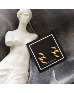 Exaggerated Casual Non-fading Cuban Chain Stitching Earrings Stainless Steel Earrings 