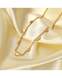 Stainless Steel Sunshine Curby Chain Necklace For CA7810122
