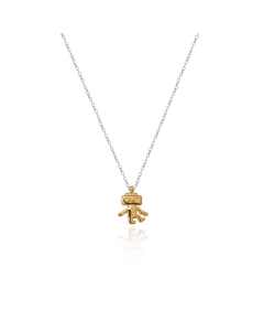 Wholesale Stainless Steel Necklace Mini Walking Robot Necklace 