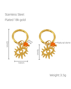 Wholesale Stainless Steel Earrings Devil's Eye Earrings-Gold Color-02