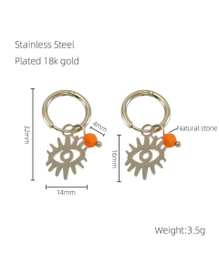 Wholesale Stainless Steel Earrings Devil's Eye Earrings-Steel Color-02