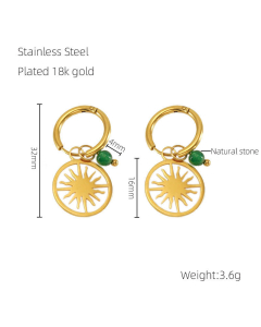 Wholesale Stainless Steel Earrings Devil's Eye Earrings-Gold Color-01