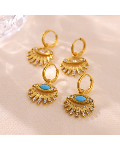 Wholesale Stainless Steel Earrings French Light Luxury Devil's Eye Earrings Plated 18K Gold Women's Earrings