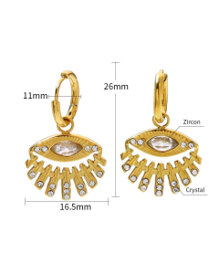 Light Luxury Devil's Eye Earrings Plated 18K Gold Stainless Steel Earrings