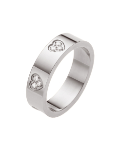 Wholesale Stainless Steel Ring Diamond Inlaid Love Ring -Steel Color-01-6
