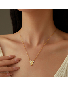 Wholesale Stainless Steel Necklace Dripping Oil Letter Pendant Necklace