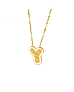 Wholesale Stainless Steel Necklace Dripping Oil Letter Pendant Necklace-Y-White