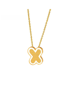 Wholesale Stainless Steel Necklace Dripping Oil Letter Pendant Necklace-X-White
