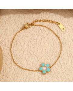 Wholesale Stainless Steel Bracelet Dripping Oil Petal Bracelet Female